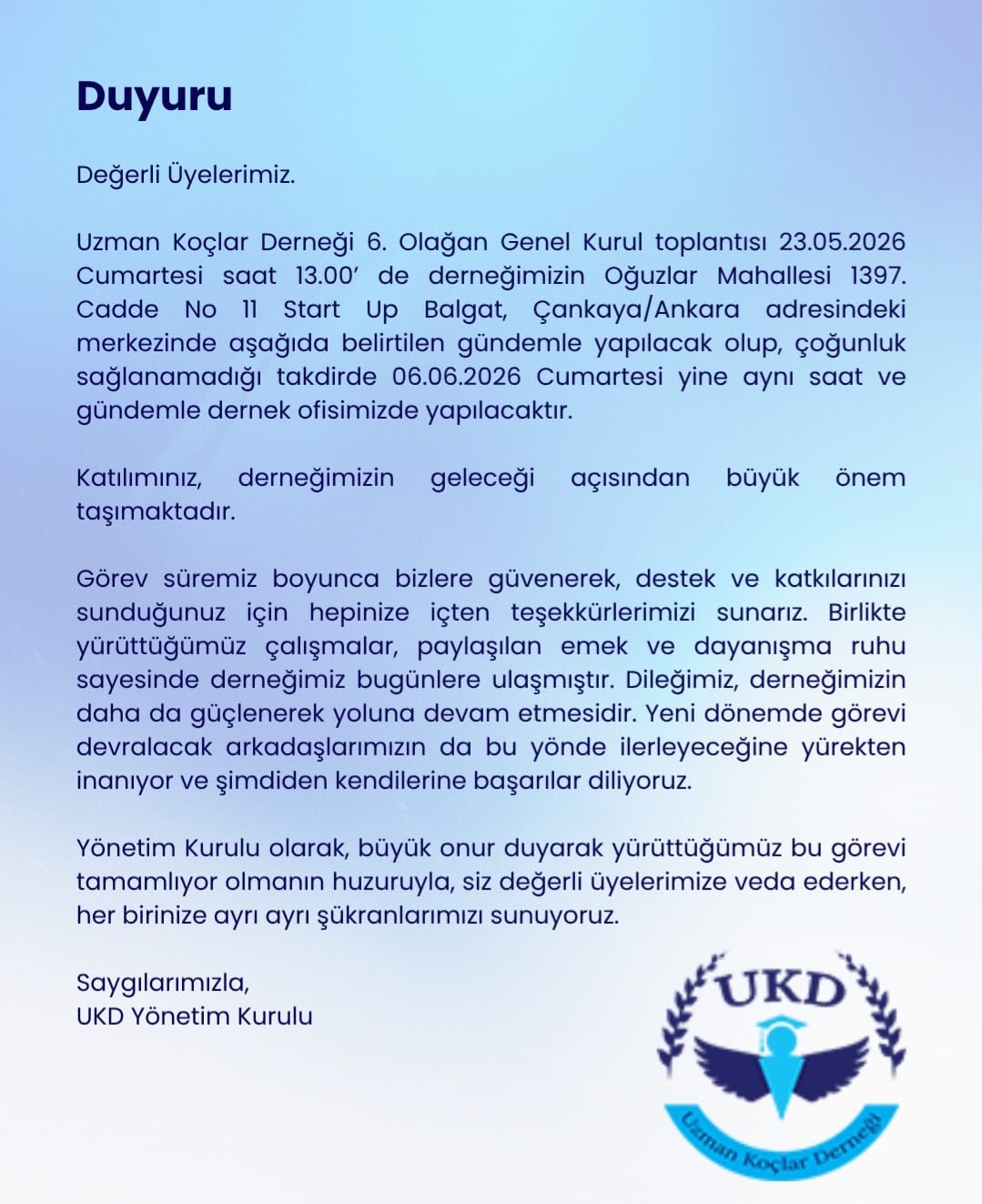 6. OLAĞAN GENEL KURUL TOPLANTISI